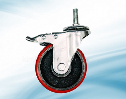 PUTN100.CVP: Bánh PU cốt sắt tải nhẹ 10 cm cọc vít phanh