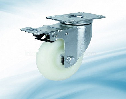 NLTN75.P : Bánh nilong tải nhẹ 7.5 cm phanh