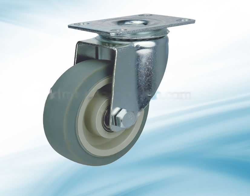 TPR100.Q: Bánh TPR tải nhẹ màu xám 10 cm quay