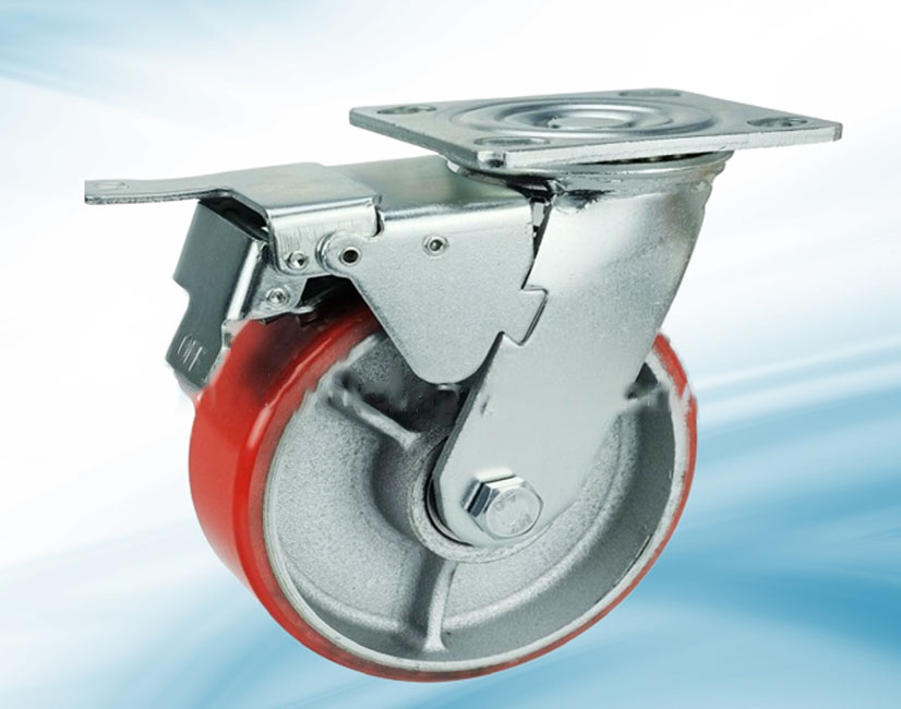 PUTG125.P : Bánh Pu cốt sắt tải nặng 12.5 cm phanh