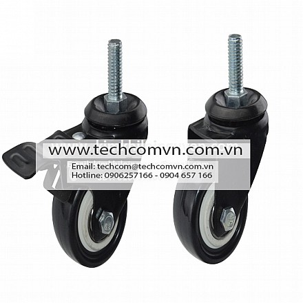 Bánh xe PVC đen trắng cọc vít 40