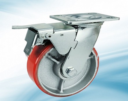 PUTG200.P : Bánh Pu cốt sắt tải nặng 20 cm phanh